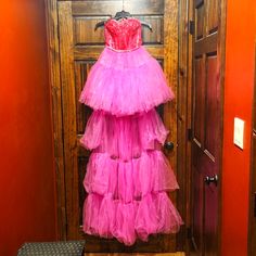 My Daughter Ordered Dress And Decided Not To Go To Prom It's A Beautiful New Never Warn From A Boutique Hot Pink Short In Front Long Tulle In Back Size 4 Girl Prom Dress, Hot Pink Barbie, Girl Prom, Hot Pink Shorts, Prom Girl Dresses, Pink Barbie, Prom Girl, Barbie Dress