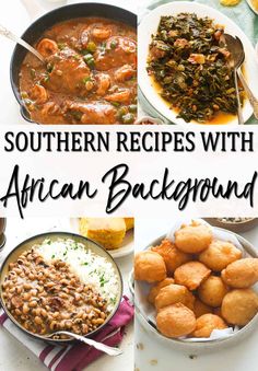 southern recipes with african background collage