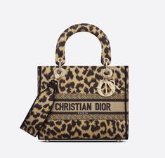 Lady D Lite Bag, Lady D, Christian Dior Paris, Dior Paris, Leopard Bag, Womens Designer Bags, Dior Book Tote, Bag Women Fashion, Embroidery Bags