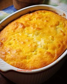 a casserole in a white dish on a table