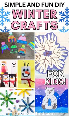 DIY winter crafts for kids. Snowflake Crafts For Toddlers, Snowflake Ornaments For Kids, At Home Daycare, Diy Winter Crafts, Snowflakes For Kids, Fun Art Projects, Snowflake Crafts, Winter Sensory, Easy Winter Crafts