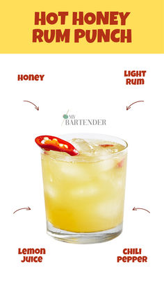 Hot Honey Rum Punch Honey Cocktails, Spicy Cocktails, Honey Cocktail, Spicy Cocktail, Best Cocktail Recipes