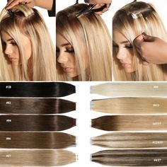 40pcs 100% Real Tape In On Remy Human Hair Extensions Mix Color Straight 60g US Description: Grade: 7A Material: 100% Remy human hair Item Type: Tape in Human Hair Extensions Seamless Skin Weft Hair Length: 12’’ 14’’ 16’’ 18’’ 20’’ 22’’ 24’’ Package:20PCS/30g; 20PCS/50g; 40PCS/60g; 40PCS/100g; 60PCS/150g Usage:Can be Combed, Straighted, Curled and Dyed. Colour:#01 Jet black, #02 Dark Brown, #04 Medium Brown, #06 Light Brown, #99J Wine Red, #1B Natural Black, #613 Bleach Blonde, #27 Dark Blonde, Hair Extension Brands, Bleach Blonde, Remy Human Hair Extensions, 100 Remy Human Hair, Brown To Blonde, Hair Life, Hair Color Balayage, Dark Blonde, Hair Length