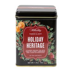 WILLIAMSBURG Holiday Heritage Tea by Harney & Sons | The Shops at Colonial Williamsburg Lantern Stand, Mini Lanterns, Ginger Cake, English Breakfast Tea, Cinnamon Flavor, Breakfast Tea, Colonial Williamsburg, Oolong Tea, Tin Gifts