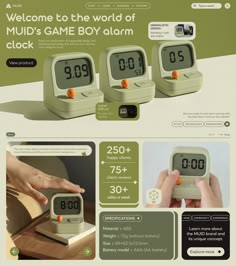 an advertisement for the nintendo game boy alarm clock, with instructions on how to use it