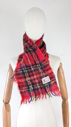 Red Tartan Mohair Wool Scarf Made in Scotland 'All Mohair Pile'. by Hand A craft 70% mohair 30% wool.  Measurements  37" long  9" wide  Condition  Good vintage condition, no flaws to note. Fast postage: need this tomorrow? UK Next Day delivery and International Express Delivery available at checkout. I always dispatch same day or next day. Standard USA parcels currently taking around five working days. Mohair Scarf, Tartan Scarf, Scarf Vintage, Red Tartan, Mohair Wool, Scottish Tartans, Wool Scarf, Scarf Wrap, Halloween Shopping