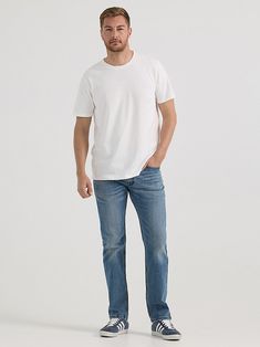 Delivering on our promise of premium comfort, we proudly introduce to you a classic pair of slim straight jeans that don't cut any corners in terms of style. This casual wardrobe staple strikes a vintage tone with all the legendary Lee® details you know and love as well as a carefully curated range of washes. Every pair is made of comfort stretch fabric to keep you cruising and crushing it. These jeans also feature the signature five-pocket construction, spade-shaped back pockets with lazy S-curve stitching, and a button closure with a zipper fly. Take your laidback look to another level by pairing this slim straight jean with a graphic tee or dress the denim up by pairing it with a button-down. Whether you're into a medium wash or you prefer the dark-wash look, we've got you covered. Crushing It, Slim Straight Jeans, Casual Wardrobe, Straight Jeans, Wardrobe Staples, Casual Pants, Mens Jeans, Stretch Fabric, Graphic Tee