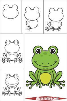 how to draw a frog for kids