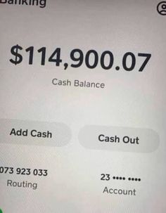 an iphone screen showing the cash balance