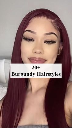 Transform your look with the rich, wine-inspired hues of burgundy hair, perfect for adding a touch of bold sophistication to your style. Bangs, Wine, Hair Styles, Hair