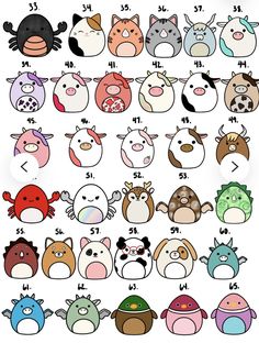 an image of different kinds of animals on a white background with the numbers 1 - 12