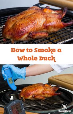 Whole Duck Recipes, Smoked Chicken Breast Recipe, Whole Duck, Roasted Duck Recipes, Traeger Cooking, Duck Breast Recipe, Goose Recipes, Smoked Duck, On The Smoker