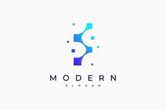 modern logo design with blue and purple colors