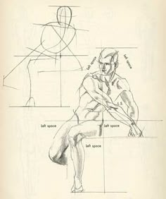 a drawing of a man sitting down with his legs crossed