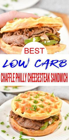 easy low carb Philly Cheesesteak chaffle sandwich. 2 chaffle sandwich breads with Philly Cheesesteak filling Low Carb Cheesesteak, Chaffle Bread, Dash Waffle Maker, Chaffle Sandwich, Low Carb Chaffle, Mini Waffle Recipe, Keto Philly Cheesesteak, Dinners Low Carb, Keto Sandwiches