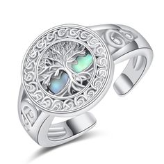 PRICES MAY VARY. Design:The ring features Celtic Knots and the Tree of Life. The Tree of Life represents the beings, growth, and renewal. Celtic Knots symbolize eternal love, unity Size:Tree of life abalone ring size is 0.51 inch or 13mm.Adjustable open rings for women size is #7 8 9 Material:The celtic rings for women is made of 925 sterling silver and abalone shell, suitable for long-term wearing Jewelry:Irish rings for women comes in an exquisite jewelry gifts box with silver polishing cloth Celtic Knot Rings, Knot Rings, Abalone Ring, Tree Of Life Ring, Irish Rings, Life Ring, Gifts Box, Wearing Jewelry, Celtic Knot Ring