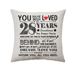 PRICES MAY VARY. Cotton and Linen 💖28th Birthday Cushion Cover. Convey your love and support with inspiring words and different birthday ages. These cushion covers are suitable for different ages to meet your various birthday gift needs. It not only can be the perfect birthday gift, but also can be used for celebrate this day remembering 28th wonderful year in a truly memorable way. 💖Gifting this is a unique way to remind her/him how awesome. It’s so nice to encourage someone with this wonderful reminder, perfect birthday gift cushion cover for her, him, parents, grandparents, nana, nanny, daughter, son, niece, cousins, sisters, stepdaughter, stepson, granddaughter, grandson, nephew, sibling, best friends, besties, longtime friends, close friend or yourself. 💖A warmheart congratulations 27th Birthday Decorations, Cousins Sisters, 29th Birthday Gifts, 100 Birthday Gifts, 30th Birthday Decorations, Bestie Birthday, Grandparents Day Gifts, Friendship Day Gifts, Birthday Keepsakes