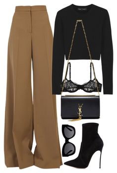 "Untitled #1545" by camila-echi ❤ liked on Polyvore featuring STELLA McCARTNEY, Proenza Schouler, L'Agent By Agent Provocateur, Casadei, Karen Walker and Yves Saint Laurent Pastel Outfit, Neue Outfits, Brown Pants, Mode Inspo, Lookbook Outfits