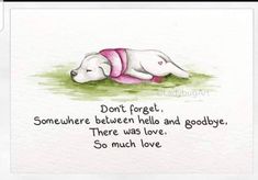 a drawing of a dog laying down on the ground with a quote written below it