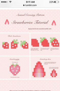 the cross stitch pattern for strawberrys