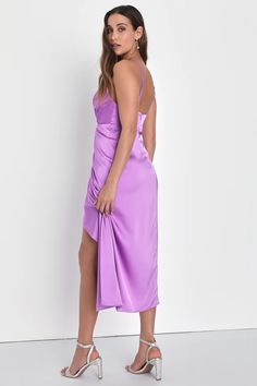 Shop Dresses for Weddings | Wedding Guest Dresses - Lulus Caught Feelings, Anna Herrin, Ruffled Midi Dress, Dresses For Weddings, Purple Maxi Dress, Latest Fashion Dresses, Purple Midi Dress, Adhesive Bra, Midi Ruffle Dress