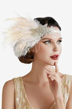 20s Headband, 1920s Vintage Dresses, Peacock Headband, Christmas Dancing, Gatsby Accessories, Gatsby Hair, 1920s Headband, Art Deco Party, Flapper Headpiece