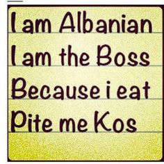 a yellow sign that says i am abraham i am the boss because i eat pie me kos