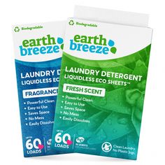 two packs of earth breeze laundry detergent