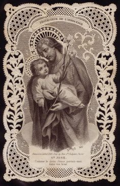 the virgin mary holding a child in her arms, with an ornate border around it