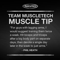 a black and white photo with the quote team muscletech muscle tip, i like performing high reps because it promotes blood flow through the thighs and drains