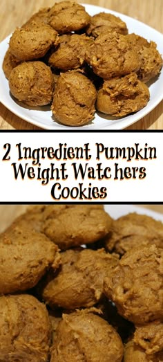 two ingredient pumpkin weight watchers cookies on a plate