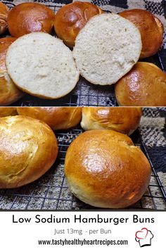 two pictures show different types of bread buns