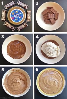 the steps to make chocolate peanut butter pie