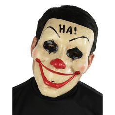 Ha Ha Ha Clown Mask Adult Halloween Accessory Size: One Size.  Color: Multicolor. Funny Halloween Masks, Halloween Makeup Sugar Skull, Halloween Sugar Skull, Halloween Makeup Clown, Scary Halloween Masks, Halloween Make-up Looks, Creepy Masks, Plastic Mask, Clown Mask