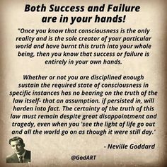 a poster with an image of a man in suit and tie on it, which says both success and failure are in your hands