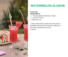 Mocktail Watermelon Slushie, Summer Watermelon, Slushies, Watermelon