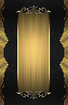 a gold and black background with an ornate border