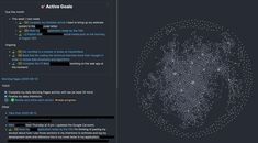 a screenshot of an interactive data visual map with dots and lines in the middle