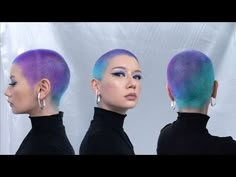 Buzz Cut Hair Dye, Gradient Hair Color, Dyed Pixie Cut, Buzz Cut Women, Gradient Hair