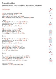 the guitar chords for every thing i do