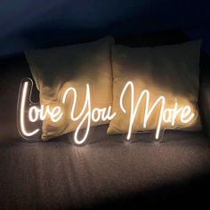 Show your love with the Love You More wedding neon sign by ManhattanNeons.com, radiating warmth and affection. Neon Sign For Wedding, Lover Wedding, Soft Neon, Sign For Wedding, Hiasan Bilik Tidur, Led Wall Art, Romantic Proposal, Wedding Neon Sign, Novelty Lighting