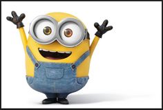 a minion in overalls with the words booya on it