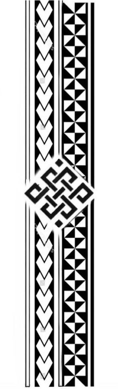 an artistic tattoo design with black and white geometric designs on the side of each piece