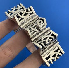 * Mid-Century Taxco 925 Sterling Silver Modernist Accordion Style Cuff Bracelet * Length: 6-1/2" * Width: 1.0" * Height off of the wrist: 3/8" * Weight: 53.5 g * Marked: TAXCO * S.B. * MEXICO * 925 * STERLING * Condition: As pictured. * S5063    Exported By ExportYourStore :) Modernist Silver Jewelry, Mexican Silver Jewelry, Hollow Form, Sterling Jewelry, S B, Estate Jewelry, Sterling Silber, Cuff Bracelet, Silver Jewelry