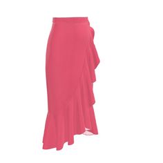 A soft, demure shade of pinkish-red. Designer Skirt with Flounce Designer Skirt with Flounce 100% poly crepe fabric Wrap flounced skirt Belt tie at the waist Button hole for the belt Handmade to order Wash at 86°F, low tumble dry heat, hang to dry, do not wring, low heat iron. .store-productpage__carelabel{font-size: 1em;} .store-productpage__carelabel ul {width:100%;float:left;position:relative;list-style:none;} .store-productpage__carelabel ul li {width:60px;float:left;margin-right:10px;list-s Elegant Pink Tiered Maxi Skirt, Pink Evening Skirt For Summer, Pink Flowy Ruffled Maxi Skirt, Pink Skirt For Summer Evenings, Pink Skirt For Evening In Summer, Elegant Long Pink Skirt, Chic Pink Stretch Maxi Skirt, Pink Tiered Skirt For Evening, Pink Tiered Evening Skirt