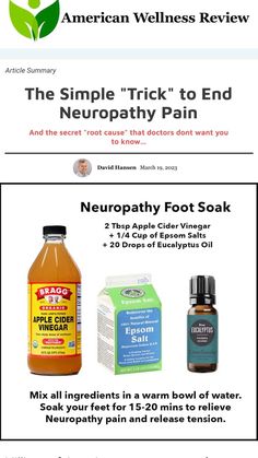 Soothe neuropathy symptoms with a calming foot soak. Using ingredients like Epsom salt, lavender oil, or peppermint oil, these foot soaks help relieve pain, reduce inflammation, and improve circulation, providing comfort and relaxation for those with neuropathy.