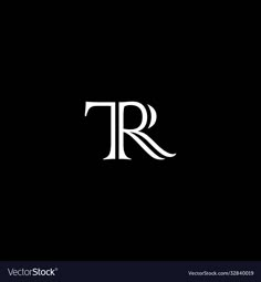 the letter t and r is made up of two white letters on a black background