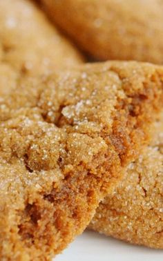 some cookies are sitting on a white plate