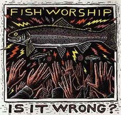 fish worship is it wrong? with hands reaching out to the fish and lightnings