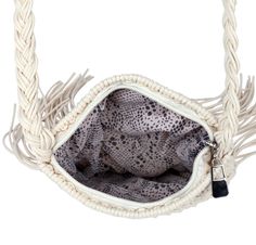 Hand Knitted Macrame Crossbody Bag with 100% cotton macrame, featuring unique bohemian style knots. Our compact Macrame Bag is the perfect Everyday Bag for strolling around town, chilling at festivals, or going out for date night! It is sure to be the one you turn to when you need to be light and stylish! Features: Women's crossbody bag 1 zip closure compartment Size: 7.5"W x 10.5"H x 0.5"DExterior: CottonInterior: Polyester LiningColors: Ivory, Black Macrame Crossbody Bag, One Day Sale, Boho Macrame, Macrame Bag, Be The One, Charming Charlie, Womens Crossbody Bag, Everyday Bag, Style Gift